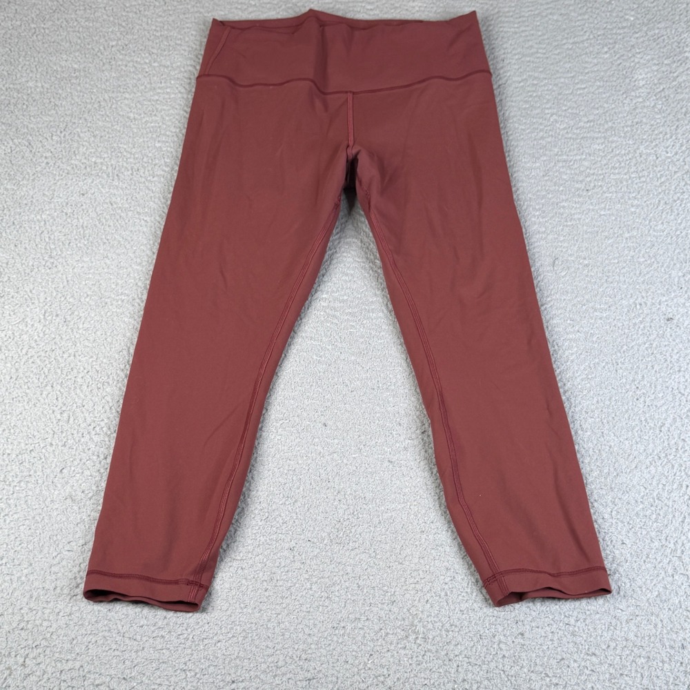 Lululemon Leggings Womens 14 Red Wunder Under High Rise Crop Yoga 30x33